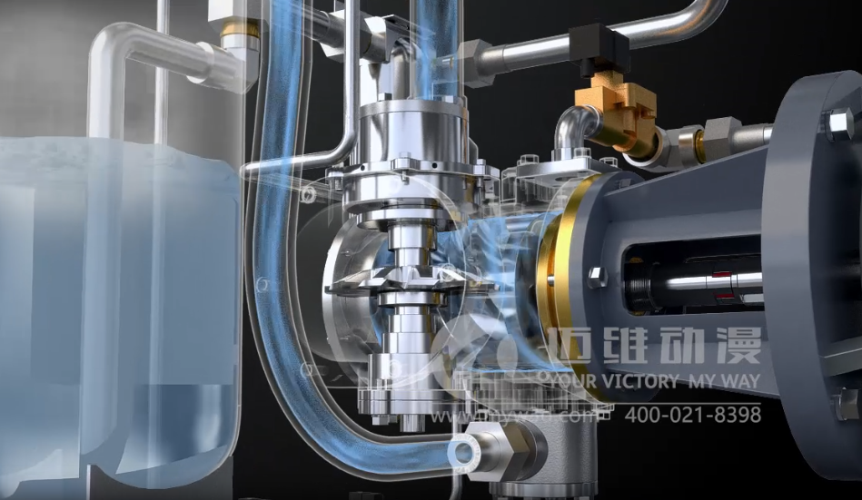 水潤滑空壓機(jī)三維動畫展示(圖1) 水潤滑空壓機(jī)三維動畫展示(圖1)