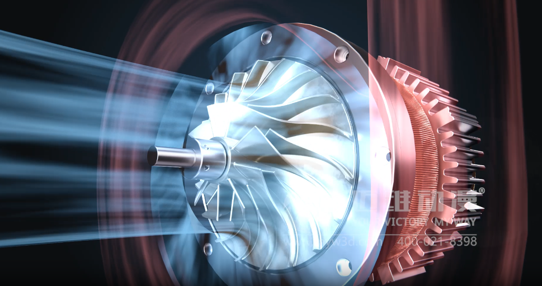 空氣懸浮高速離心鼓風(fēng)機三維動畫展示(圖5) 空氣懸浮高速離心鼓風(fēng)機三維動畫展示(圖5)