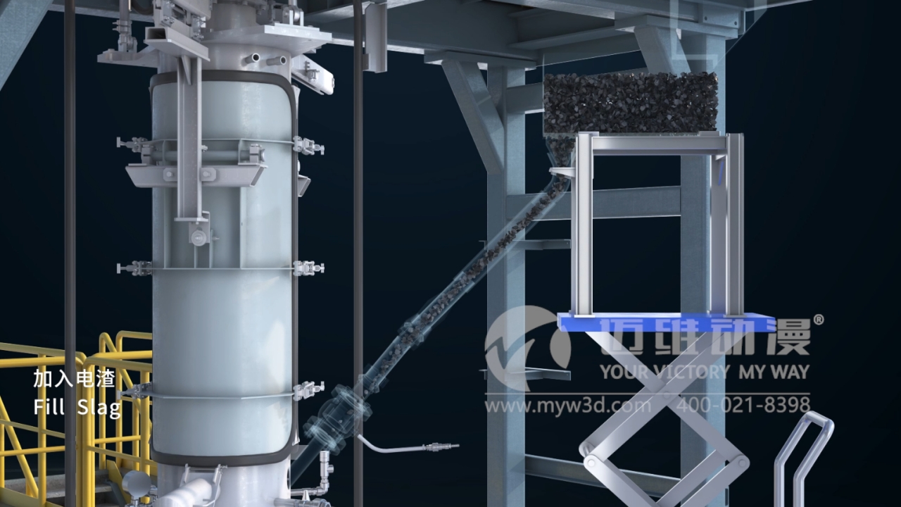 電渣重熔-特鋼冶煉工藝三維動畫展示(圖2) 電渣重熔-特鋼冶煉工藝三維動畫展示(圖2)