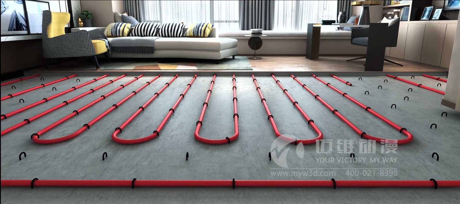 室內(nèi)管道安裝三維動(dòng)畫(huà)展示(圖4)