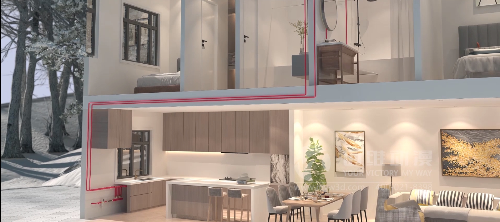 室內(nèi)管道安裝三維動(dòng)畫(huà)展示(圖5)