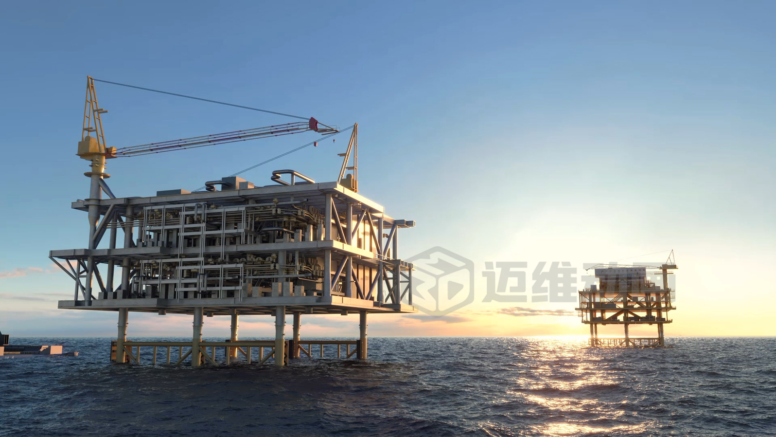 3萬噸級(jí)平臺(tái)浮托安裝三維動(dòng)畫展示(圖7) 3萬噸級(jí)平臺(tái)浮托安裝三維動(dòng)畫展示(圖7)