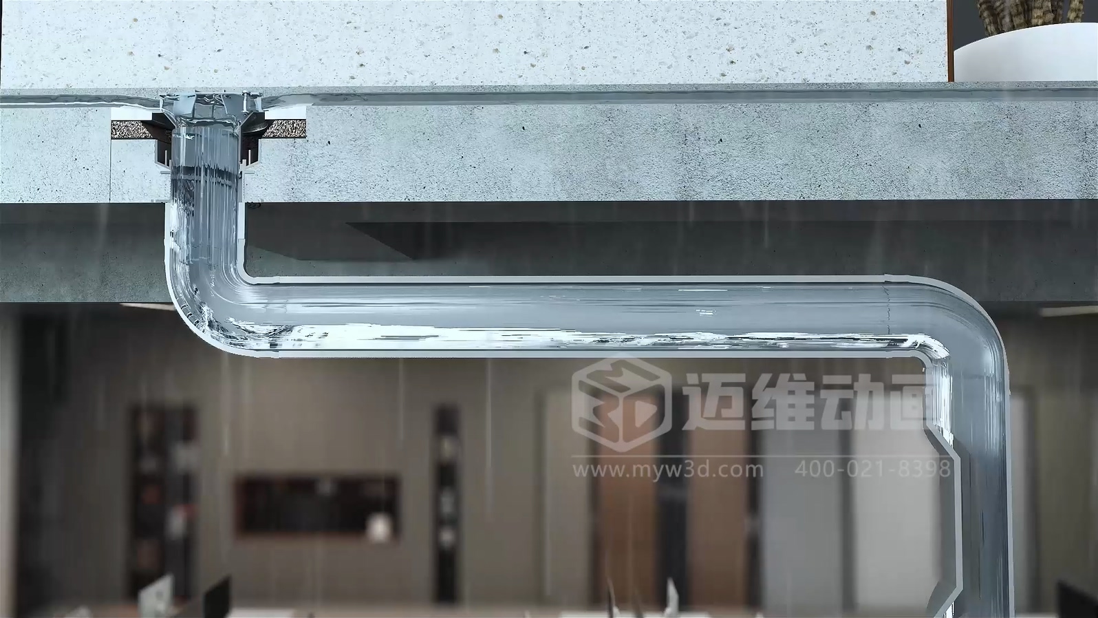 虹吸雨水管道系統(tǒng)三維動(dòng)畫展示(圖4)