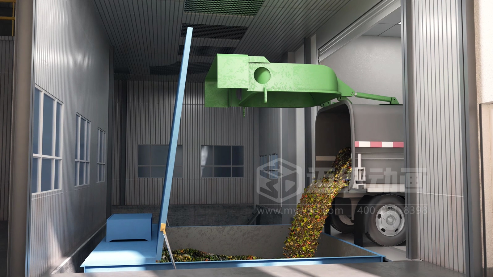 餐廚垃圾處理工藝三維動(dòng)畫(huà)(圖3) 餐廚垃圾處理工藝三維動(dòng)畫(huà)(圖3)